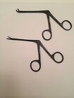 0.9mmx4.0mm Optimum Set Of 2 House Alligator Forceps 3.5 Shaft Serrated Jaws Ent Inst
