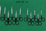 Lot Of 10 V. Mueller OP5540-S Supercut Iris Scissors Curved Black 4-1/2". Fixed Price $112.50.