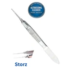 Storz E-1809 Bonn Suturing Forceps, 0.12MM 1X2 Teeth, Serrated Handle, 74MM. Fixed Price $71.99.