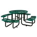 Global Industrial 46" Expanded Metal Round Picnic Table Green. Fixed Price $891.71.