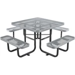 Global Industrial 46" Expanded Metal Square Picnic Table Gray. Fixed Price $917.20.