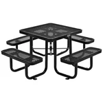 Global Industrial Expanded Metal Picnic Table 36" Square Black. Fixed Price $873.42.