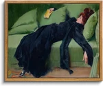 Vintage Framed Wall Art, Moody Decor Decadent Young Woman After The Dance. Fixed Price $23.99.