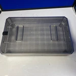 Aesculap JF253R Stainless Instrument Sterilization Basket Tray 3/4 Size W Lid. Fixed Price $110.00.