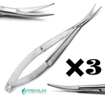 3 Pcs Micro Curved Eye Scissors Sharp/sharp 4.5" Castroviejo Surgery Ophthalmic. Fixed Price $13.99.