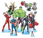 Marvel Avengers Table Top Cardboard Cutouts - Set Of 7 Party Pack Iron Man Hulk. Fixed Price $20.14.