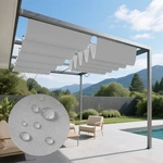 Gray Waterproof Retractable Pergola Replacement Shade Cover Wave Sail For Yard. Fixed Price $352.79.