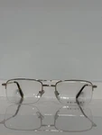 Primary 1122 Shiny Gold Semi-rimless Square Eyeglasses 54MM. Fixed Price $45.00.