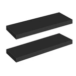 2-PACK Floating Wall Shelves Black 24X8X1.5" Invisible Brackets, Modern Storage. Fixed Price $10.00.