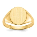 Real 14KT Yellow Gold 11.0X9.5MM Open Back Signet Ring S:5. Fixed Price $549.99.