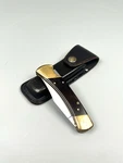 Imperial Frontier Double Eagle 4815-U Lockback Knife With Leather Belt Holster. Fixed Price $34.99.
