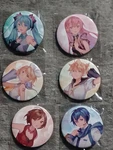 Hatsune Miku Expo 2024 Nz & Aus Pin Badge Set: Luka, Rin, Len, Meiko, Kaito. Fixed Price $60.00.