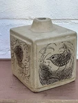 Poole Pottery Barbara Linley Adams Stoneware Lamp Base Cube Bird Design Vintage. Fixed Price $29.99.