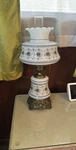 Quoizel Abigail Adams Hurricane Lamp With Antique Brass Base. Fixed Price $200.00.