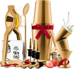 Bar Cocktail Shaker Set, Stainless Steel Mixology 16 Piece, Gold. Fixed Price $41.01.