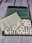 Vtg 1930 Celluloid Dominoes The Embossing Company Albany Double 6 Set Case. Fixed Price $47.38.