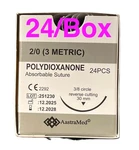 Pds Pdo 2/0 Veterinary Suture 24CT Reverse Cutting 3/8 Circ Surgical Dental. Fixed Price $59.95.