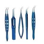 Titanium Coated Microsurgical Forceps Set Blue 5-PCS Fine Tip Angled Ophthalmic. Fixed Price $146.50.