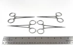 (4X) Aesculap BH108R 5" Micro-halstead Hemostatic Mosquito Forceps, Straight. Fixed Price $74.95.
