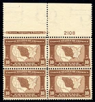 Us 327 10C Louisiana Purchase Expo 1904 Map Pf Cert Nh Wide Top Plate Block Of. Fixed Price $1500.00.