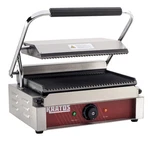 Kratos 29Y-020 Commercial Single Countertop Panini Grill, Grooved Plates, 14"X9". Fixed Price $249.00.
