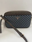 Michael Kors,jet Set Large Ew Crossbody Leather Navy/brown Mk Logo Camera Bag Nw. Fixed Price $129.00.