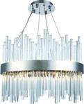 Elegant Chrome And Crystal Adjustable Light Fixture. Fixed Price $1179.00.