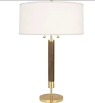 Robert Abbey Dexter 2 Light Table Lamp Base Modern Brass/walnut Wood Column Nwob. Fixed Price $420.00.