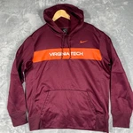 Nike Virginia Tech Hokies Maroon Orange Therma-fit Hoodie Mens Large 3066 Vt. Fixed Price $24.99.