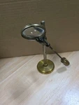 Antique Bausch & Lomb Desk Magnifier Magnifying Glass Lens Brass Stand. Fixed Price $273.99.
