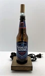 Sam Adams Boston Lager Bottle Table Lamp With Wood Base, Desk Accent Light Decor. Fixed Price $38.49.